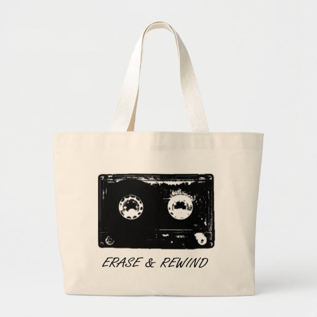 Grand Tote Bag Conception vintage de cassette ! (Devant)