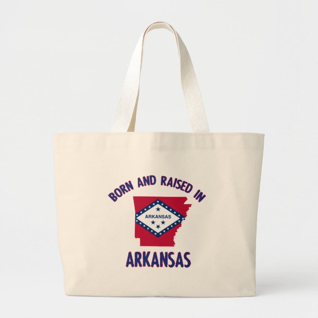 Grand Tote Bag Conceptions de drapeau d'état de l'Arkansas (Devant)