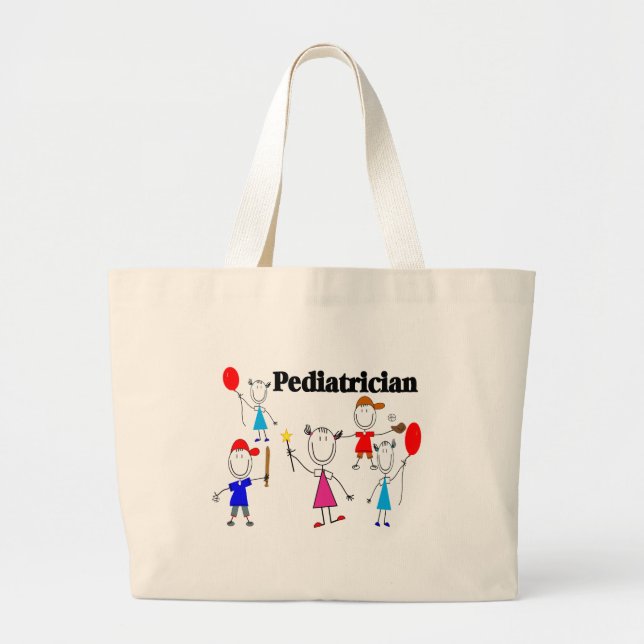 Grand Tote Bag Conceptions de Stickpeople d'enfants de cadeaux de (Devant)