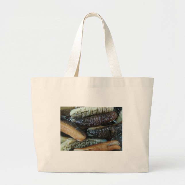 Grand Tote Bag Concombre de mer ... Nourriture du marché du Yaowa (Devant)