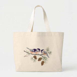 Grand Tote Bag CONNEXES DE POULET ET DE PINS par SHARON SHARPE