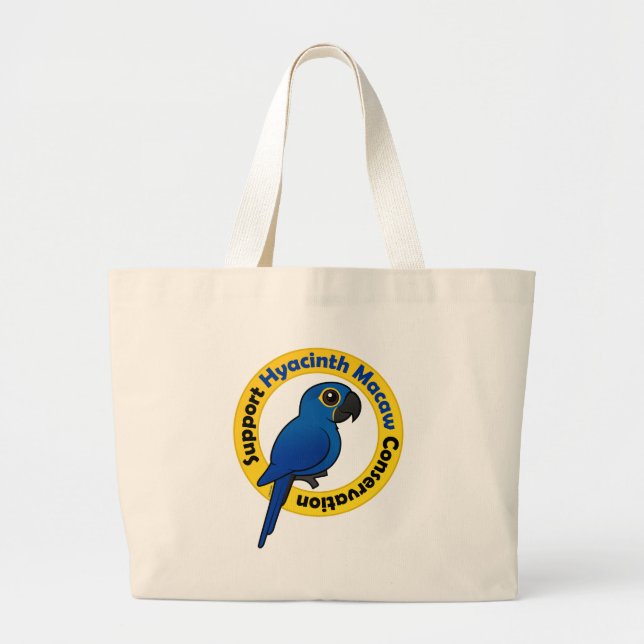Grand Tote Bag Conservation d'ara de jacinthe de soutien (Devant)