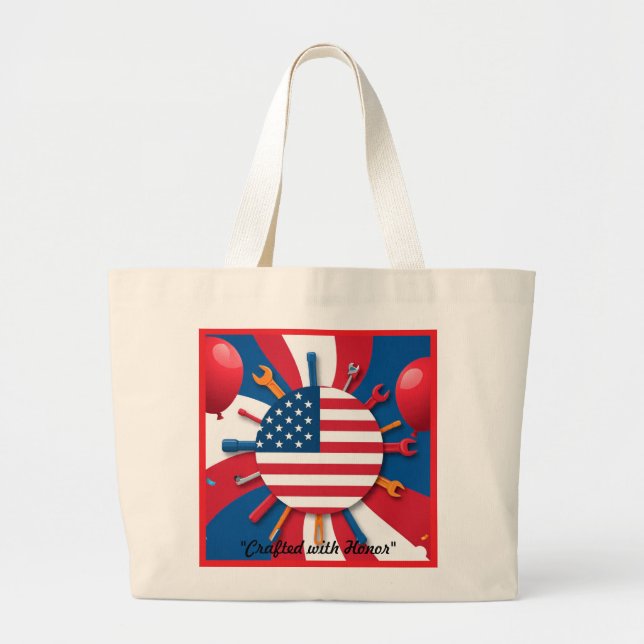 Grand Tote Bag "Construite avec fierté" (Devant)