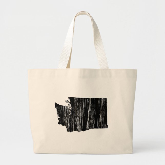 Grand Tote Bag Contour affligé de l'état de Washington (Devant)
