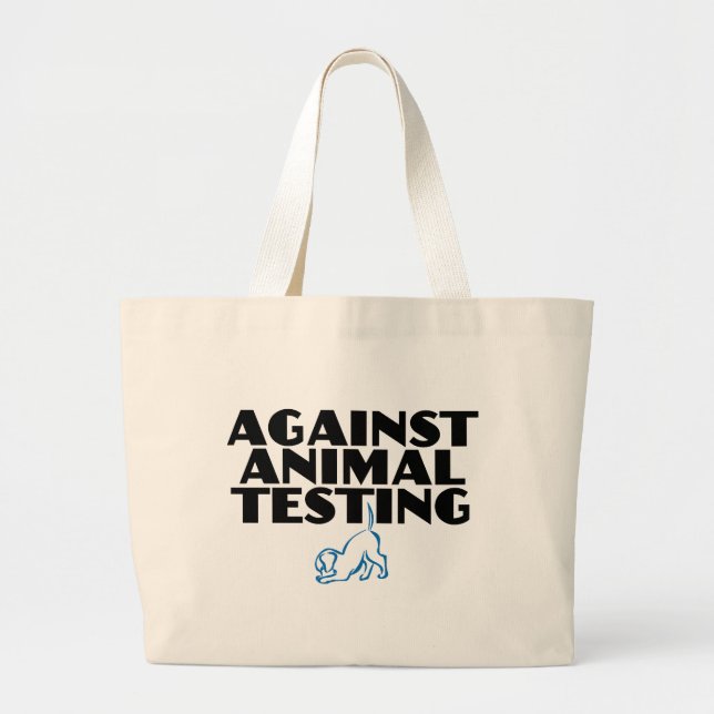 Grand Tote Bag Contre les tests animaux (Devant)