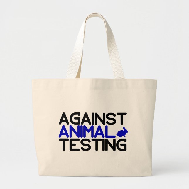 Grand Tote Bag Contre les tests animaux (Devant)