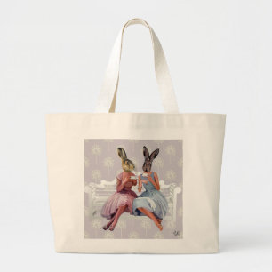 Grand Tote Bag Conversation de lapin