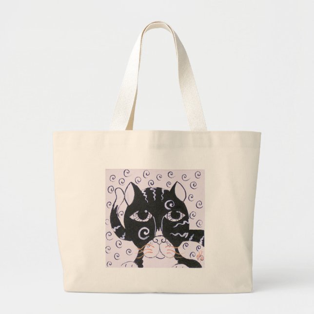 Grand Tote Bag Conversation Noir (Devant)