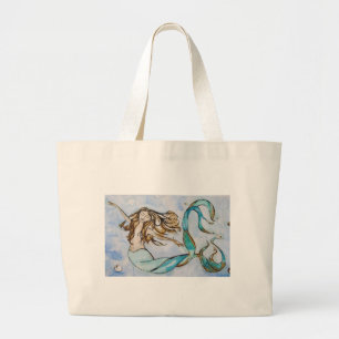 Grand Tote Bag Copie d'art de sirène par Tamara Kapan