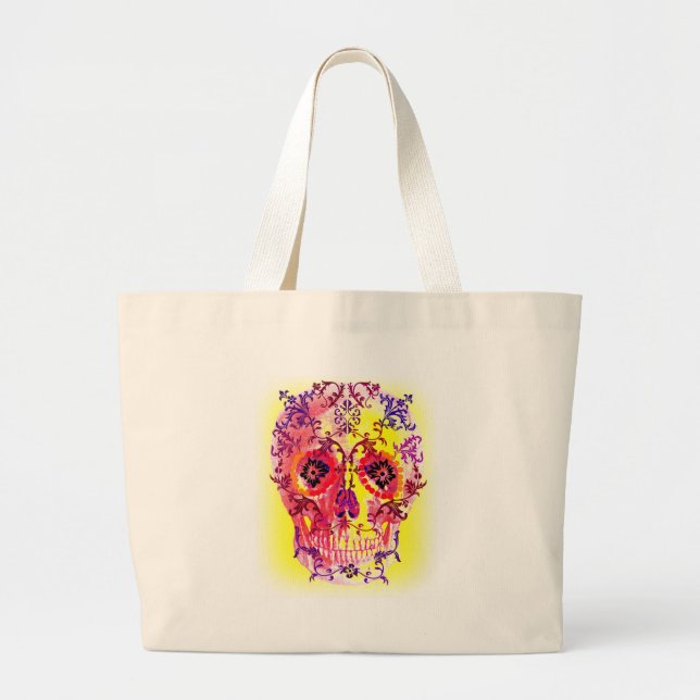 GRAND TOTE BAG COPIE PSYCHÉDÉLIQUE DE CRÂNE DE SUCRE (Devant)