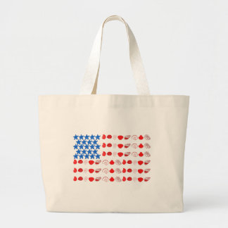 Grand Tote Bag Coquillages patriotiques et Starfish Drapeau améri