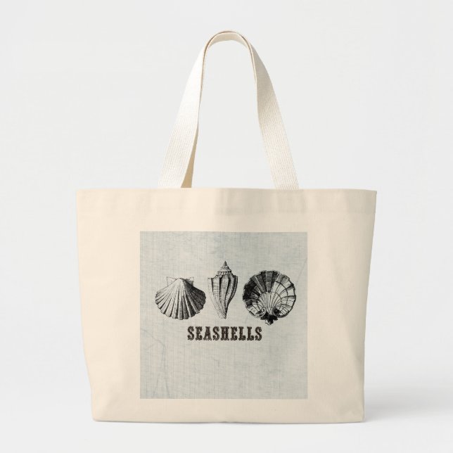 Grand Tote Bag Coquillages vintages (Devant)