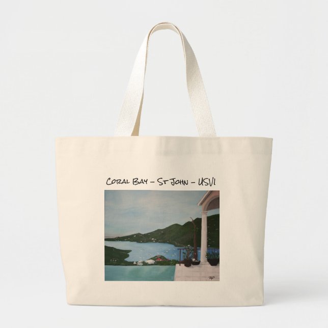 Grand Tote Bag Coral Bay St John USVI (Devant)