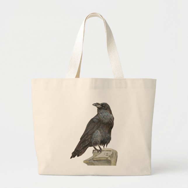 Grand Tote Bag Corbeau (Devant)