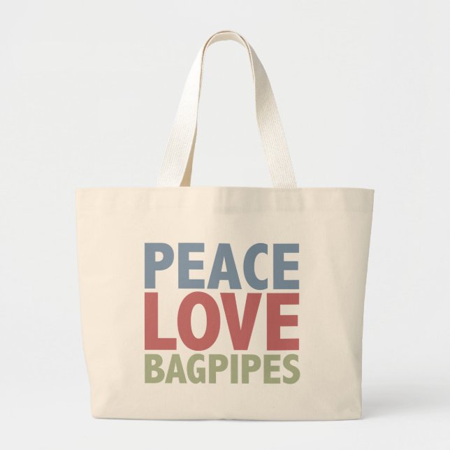 Grand Tote Bag Cornemuses d'amour de paix (Devant)