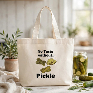 Grand Tote Bag Cornichons Sans Pickle Pas de Goût