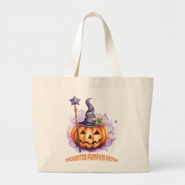 Grand Tote Bag Correctif Citrouille enchâssé (Devant)