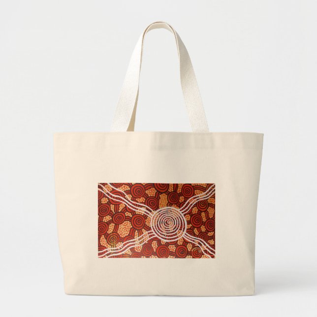 Grand Tote Bag Corroboree II Art autochtone (Devant)