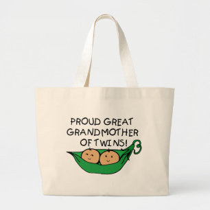 Grand Tote Bag cosse fière de jumeau d'arrière grand-mère