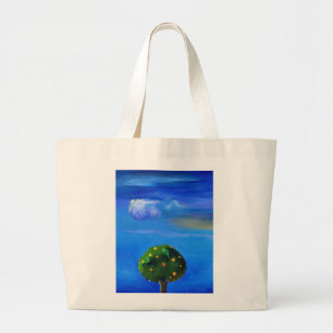 Grand Tote Bag Côté positif au-dessus de l'arbre orange 2012