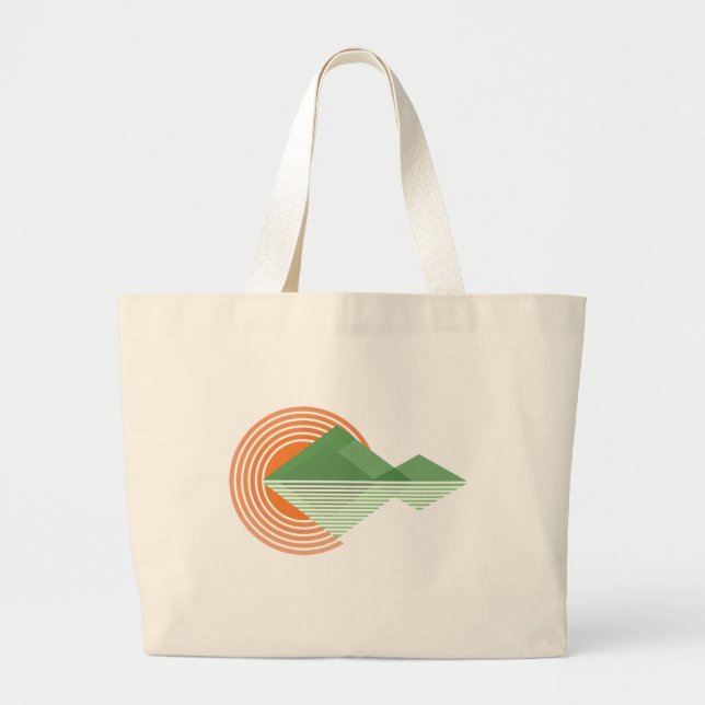 Grand Tote Bag Coucher de soleil dans la vallée (Devant)