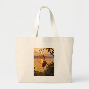 Grand Tote Bag Coucher de soleil du lac Pinecone