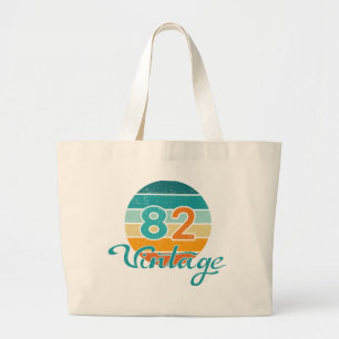 Grand Tote Bag Coucher de soleil Rétro 82 Vintage en détresse