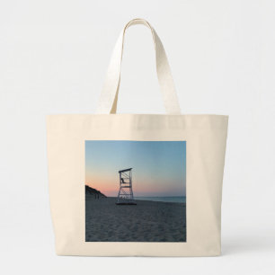 Grand Tote Bag Coucher de soleil sur la plage de Cape Cod