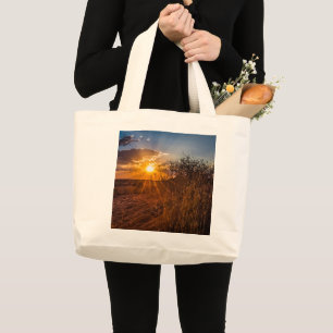 Grand Tote Bag Coucher de soleil sur le désert du Kalahari, Namib