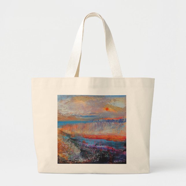Grand Tote Bag Coucher du soleil 2013 de marais (Devant)