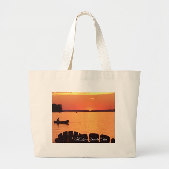 Grand Tote Bag Coucher du soleil canadien….Sac de plage de club (Devant)