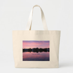 Grand Tote Bag Coucher du soleil principal de la Floride de cèdr