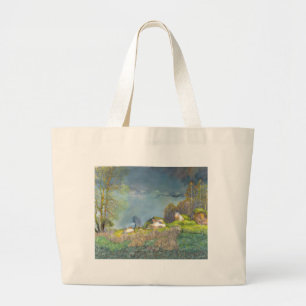 Grand Tote Bag Couleur d'aquarelle de la peinture à l'orage du pr