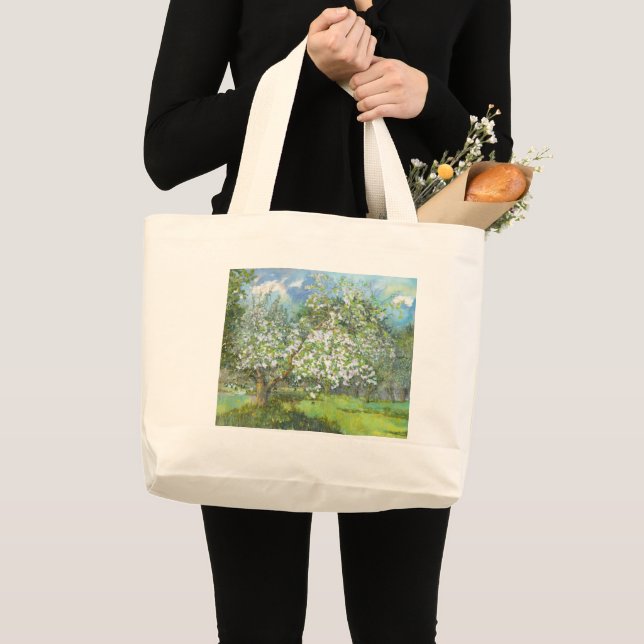 Grand Tote Bag Couleur d'aquarelle fleurie (Devant (produit))