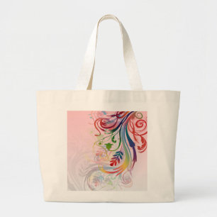 Grand Tote Bag Couleurs d'été cool et colorées tourbillonne les f