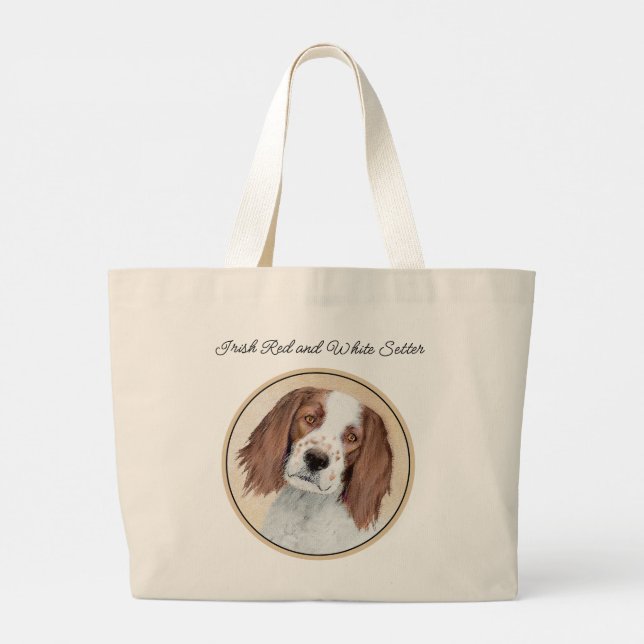 Grand Tote Bag Coupe irlandaise rouge et blanche peinture art ori (Dos)