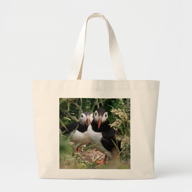 Grand Tote Bag Couples de macareux (Devant)
