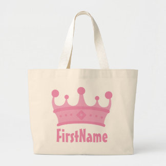 Grand Tote Bag Couronne de nom personnalisé