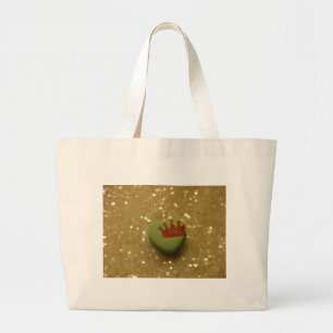 Grand Tote Bag Couronne sur la sucrerie de coeur