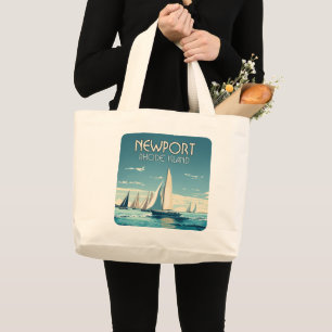 Grand Tote Bag Course de yacht de Newport Rhode Island Vintage