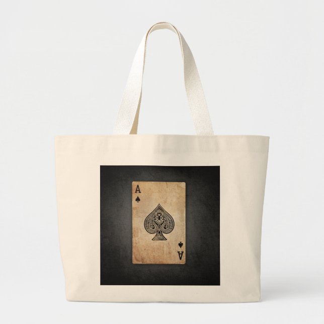 Grand Tote Bag coussin jeté à l'as de pique (Devant)