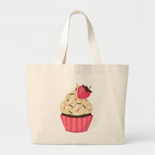 Grand Tote Bag Couteau aux fraises à arrosage rose mignon