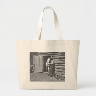 Grand Tote Bag Cowboy lisant une lettre