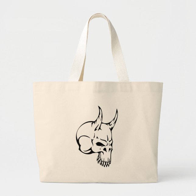 Grand Tote Bag Crâne animal (Devant)