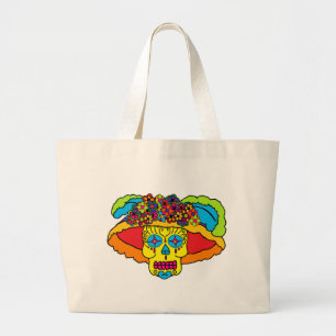 Grand Tote Bag Crâne de sucre de Catrina