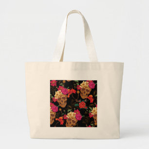 Grand Tote Bag crâne floral