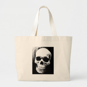 Grand Tote Bag Crâne noir et blanc