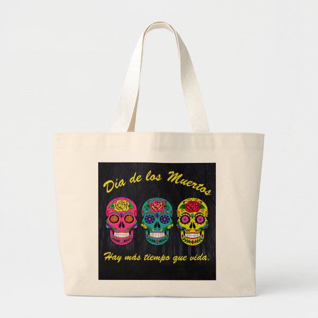 Grand Tote Bag Crânes à sucre Día de los Muertos (Devant)
