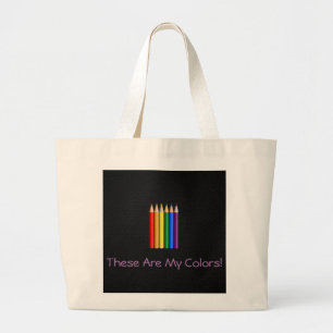 Grand Tote Bag Crayons de fierté arc en ciel