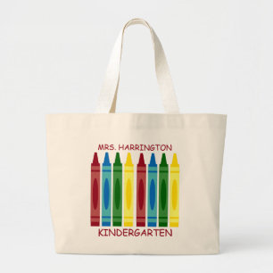 Grand Tote Bag Crayons scolaires personnalisés